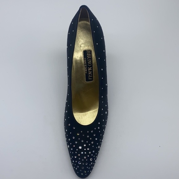 Bruno Magli Couture - Black Silky Heels With Beautiful Gem Embellished Size 8.5 - Picture 10 of 15